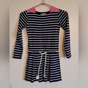 Lilly Pulitzer girls size 8 blue & white drop waist dress VGUC